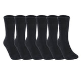 Lovely Annie Men's 6 Pairs High-Performance Wool Socks | Breathable & Lightweight Crew Socks as Hiking Socks & Running Socks L1861 Size 6-9 (Black)