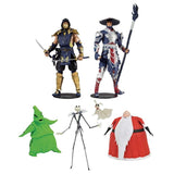 The Nightmare Before Christmas Deluxe Lighted Action Figure Box Set + Toys Mortal Kombat Sub Zero Bloody Frozen Over Skin 7” Action Figure, Pack of 2