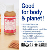 Pure Castile Liquid Soap, Rose, Made with Organic Oil, For Face, Body, Hair, Laundry, Pets and Dishes, Concentrated, Vegan, Non-GMO, Pack of 1, 2 Fl OZ Per Pack