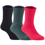 Children's Durable, Stretchable, Thick & Warm Wool Crew Socks. Perfect as Winter Snow Sock and All Seasons FS01, 3 Pair, Size 4Y-6Y, Black, DarkGrey, Red
