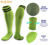 Lovely Annie Unisex Children 2 Pairs Knee High Sports Socks for Baseball/Soccer/Lacrosse 003 XS(Green)