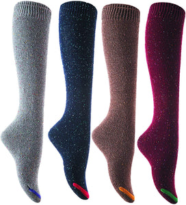 Lian LifeStyle Men's 3 Pairs Pack Wool Socks Assorted Mixed Color Size 8-10