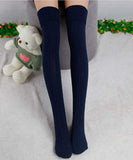 Lian LifeStyle Women's 2 Pairs Adorable Thigh High Cotton Socks LLS1025 Size 6-9