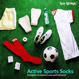Lian LifeStyle Adult's 2 Pairs Knee High Sports Socks Striped Size 6-9