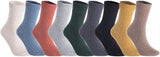 Lian LifeStyle Women's 6 Pairs Pack Fashion Soft Wool Crew Socks Size 6-9 HR1690