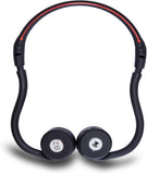 Lian LifeStyle Premium Bone Conduction Headphones Lightweight & Waterproof w/ Mic & Bluetooth. Wireless Over Ear Headset for Adults and Kids, suitable for Sports, Gaming, Office or Travel (Black Red)