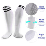 Meso Men's 2 Pairs Extremely Durable Knee High Sports Socks - Fitness & Workout Clothing, Gym, Gear or Fashion Socks XL003 Size M(White)