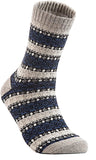 Lian LifeStyle Men's 5 Pair Pack Wool Soft Folk Design Fashion Socks Diamond Size 7-9