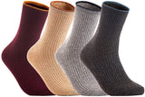 Lian LifeStyle Big Girl's Women's 4 Pairs Gorgeous Wool Crew Socks 1612 Size 6-9