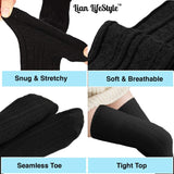 Lian LifeStyle Women's 3 Pairs Adorable Thigh High Cotton Socks Size 6-9 LLS1025