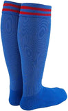 Lian LifeStyle Exceptional Men's 1 Pair Knee High Sports Socks for Soccer, Softball, Baseball, Many Other Sports XL002 Size 6-9 Blue