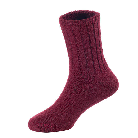 2 Pairs Children's Durable, Stretchable, Thick & Warm Wool Crew Socks. Perfect as Winter Snow Sock and All Seasons FS01 Size 4Y-6Y(Wine)