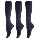 Women's 3 Pairs Attractive, Breathable, Lightweight, Moisture Wicking & Extra Soft  Knee High Cotton Boot Socks Size 6-9 AAT158212-1c4(Navy)