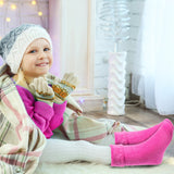 3 Pairs Children's Wool Socks for Boys & Girls. Thick & Warm Socks for Kids Perfect as Winter Snow Sock and All Seasons 12M-24M (Rose, Orange, Red)