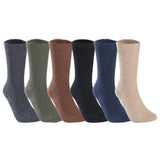 Lovely Annie Men's 6 Pairs High-Performance Wool Socks | Breathable & Lightweight Crew Socks as Hiking Socks & Running Socks L1861 Size 6-9 6 Colors