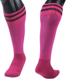 Lian LifeStyle Exceptional Boy's 1 Pair Knee High Sports Socks for Soccer, Softball, Baseball, and Many Other Sports XL003 Size XS(Rose)