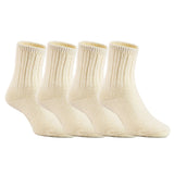 4 Pairs Children's Comfy, Durable, Stretchable, Thick & Warm Wool Crew Socks. Perfect as Winter Snow Sock and All Seasons FS01 Size 0Y-2Y(White)