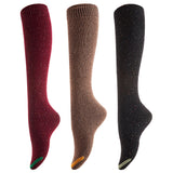 Women's 3 Pairs Attractive, Breathable, Lightweight, Moisture Wicking & Extra Soft  Knee High Cotton Boot Socks Size 6-9 AAT158212-3c8(Black,Coffee,Wine)