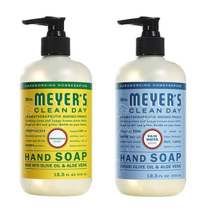 Mrs. Meyers Clean Day Liquid Hand Soap, 1 Pack Honey suckle, 1 Pack Rain water, 12.5 OZ each