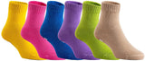 LovelyAnnie Unisex Children 6 Pairs Pack Non Slip Pure Cotton Socks 3Y-5Y Multi Color(2 Green/No Beige)