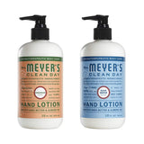 Mrs. Meyers Clean Day Hand Lotion, 1 Pack Geranium, 1 Pack Rainwater, 12 OZ each