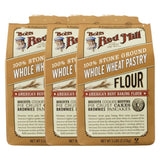 Whole Wheat Pastry Flour, Soft White Wheat, Best Baking Flour, Stone Ground, Contain Precious Oils, Fibers, Proteins,Ubnbleached, Unbromated, Non-Irradiated With No Additives, Pack of 3, 80 OZ Per Pack