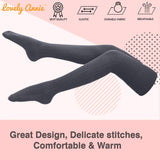 Women's 3 Pairs Thigh High Cotton Socks JM1025 Size 6-9