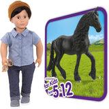 Franco 18 inch Non-posable Boy Regular Fashion Doll + Horse Club Animal Figurine Horse Toys for Girls and Boys, Pack of 2