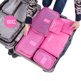 Lovely Annie 6 PCS Set Smart Bag Organizer Mess Free Bag in Bag Insert w/ Zippered Compartments | Fits Different Totes, Backpack, Purses and Bags Large(Rose)