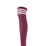 Lovely Annie Women's 5 Pairs Incredible Durable Super Soft Unique Over Knee High Thigh High Cotton Socks Size 6-9 A1022(Wine)