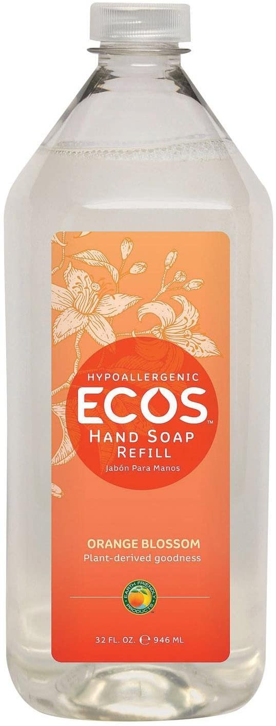 Hand soap refill, Orange Blossom, Paraben free, Hypoallergenic, Cruelty Free and Biodegradable Formula, Pack of 5, 32 Fl OZ Per Pack