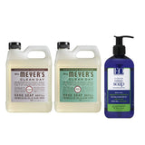 Mrs. Meyers Clean Day Liquid Hand Soap Refill, 1 Pack Lavender, 1 Pack Basil, 33 OZ each include 1 12 OZ Bottle of Hand Soap Peppermint & Tea Tree