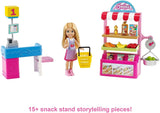 Barbie Chelsea Can Be Snack Stand Playset with Blonde Chelsea Doll (6-in), 15+ Pieces: Snack Stand, Register, Food Items, Shopping Basket & More, Great Gift for Ages 3 Years Old & Up