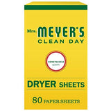 Mrs. Meyer's Clean Day Dryer Sheets, Softens Fabric, Reduces Static, Cruelty Free Formula, Honeysuckle Scent, 80 Count