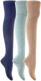 Lian LifeStyle Women's 3 Pairs Adorable Thigh High Cotton Socks Size 6-9 LLS1025