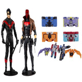 Toys DC Multiverse Red Hood and Nightwing 7" Action Figure Multipack + Transformers Micromaster WFC-GS10 1.5-inch Soundwave Spy Patrol (3rd Unit 4-Pack), Pack of 2