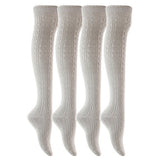 Lovely Annie Women's 4 Pairs Knee High Thigh High Cotton Socks A1024 Size 6-9
