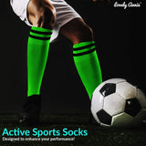 Lovely Annie Unisex Children 2 Pairs Knee High Sports Socks for Baseball/Soccer/Lacrosse 003 XS(Green)