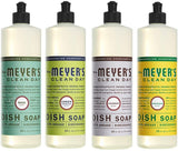 Mrs. Meyers Clean Day Liquid Dish Soap, 1 Pack Basil, 1 Pack Lemon Verbena, 1 Pack Lavender, 1 Pack Honeysuckle, 16 OZ each