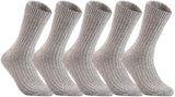 Lian LifeStyle Ultralight Men's 5 Pairs Breathable Wool Crew Socks Size 6-9