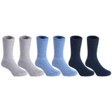 Lovely Annie 6 Pairs Thick & Warm Children's Wool Socks for Kids Perfect as Winter Snow Sock and All Seasons Size 4Y-6Y (Blue, Gray, Navy)