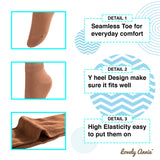 Lovely Annie Women's 5 Pairs Incredible Thigh High Cotton Boot Socks L1856 Size 5-11 5P5C-1(Black, Navy Blue, Beige, Turmeric, Dark Grey)