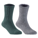 Children's Durable, Stretchable, Thick & Warm Wool Crew Socks. Perfect as Winter Snow Sock and All Seasons FS01, 2 Pair, Size 4Y-6Y, DarkGrey, Grey
