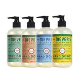 Mrs. Meyers Clean Day Liquid Hand Soap, 1 Pack Basil, 1 Pack Geranium, 1 Pack Rain water, 1 Pack Honey Suckle, 12.50 OZ each