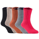 Children's Durable, Stretchable, Thick & Warm Wool Crew Socks. Perfect as Winter Snow Sock and All Seasons FS01, 5 Pair, Size 4Y-6Y, Black, Biege, Coffee, Grey, Red