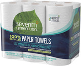 Seventh Generation Paper Towels, 100% Recycled Paper, 2-Ply, 6-Count (Pack of 4)
