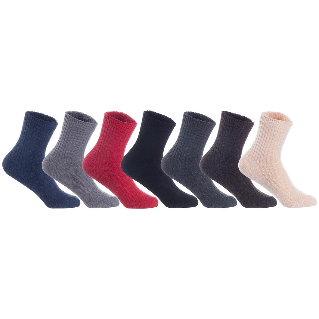 Lian LifeStyle Women's 3 Pairs Perfect Fit Wool Crew Socks. Cute and Comfortable with Wide Range of Colors and Styles LK08 Size Size 6-9 (Assorted)