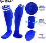 Lian LifeStyle Girls' 1 Pair Knee Length Sports Socks for Baseball/Soccer/Lacrosse XL003