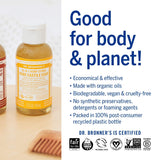 Pure Castile Liquid Soap, Citrus, Made with Organic Oil, For Face, Body, Hair, Laundry, Pets and Dishes, Concentrated, Vegan, Non-GMO, Pack of 1, 2 Fl OZ Per Pack