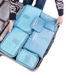 Lovely Annie 6 PCS Set Smart Bag Organizer Mess Free Bag in Bag Insert w/ Zippered Compartments | Fits Different Totes, Backpack, Purses and Bags Large(Sky Blue)